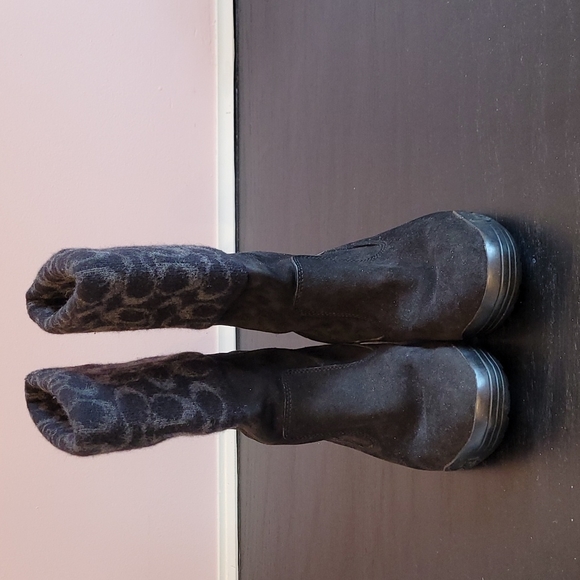 NWOB COACH Tatum Signiture C suede & wool black boots - Picture 2 of 8